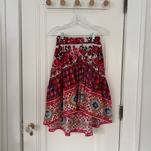 Floral and Geometric Patterned Skirt